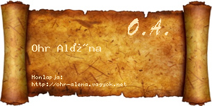 Ohr Aléna névjegykártya